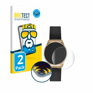 Vorderseite einer Produktverpackung mit dem Markenlogo BROTECT. Daneben ist das Gerät Xlyne X-Watch Joli XW Pro mit dem zugehö