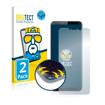 Vorderseite einer Produktverpackung mit dem Markenlogo BROTECT. Daneben ist das Gerät Cubot X19 mit dem zugehörigen Displaysch