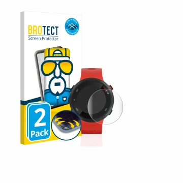 Vorderseite einer Produktverpackung mit dem Markenlogo BROTECT. Daneben ist das Gerät Garmin Forerunner 45 mit dem zugehörigen
