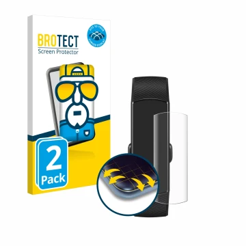 Vorderseite einer Produktverpackung mit dem Markenlogo BROTECT. Daneben ist das Gerät Honor Band 5 mit dem zugehörigen Display