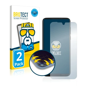 Vorderseite einer Produktverpackung mit dem Markenlogo BROTECT. Daneben ist das Gerät Motorola Moto G8 Plus mit dem zugehörige