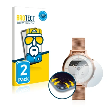 Vorderseite einer Produktverpackung mit dem Markenlogo BROTECT. Daneben ist das Gerät Fossil Charter HR mit dem zugehörigen Di