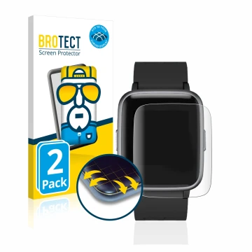 Vorderseite einer Produktverpackung mit dem Markenlogo BROTECT. Daneben ist das Gerät Letsfit Fitness Tracker 1.3