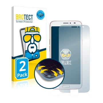 Vorderseite einer Produktverpackung mit dem Markenlogo BROTECT. Daneben ist das Gerät Doro 8080 mit dem zugehörigen Displaysch