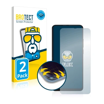 Vorderseite einer Produktverpackung mit dem Markenlogo BROTECT. Daneben ist das Gerät Motorola One Hyper mit dem zugehörigen D