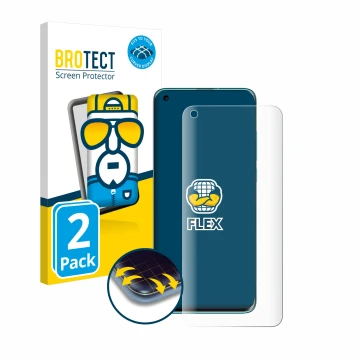 Vorderseite einer Produktverpackung mit dem Markenlogo BROTECT. Daneben ist das Gerät Xiaomi Mi 10 mit dem zugehörigen Display