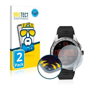 Vorderseite einer Produktverpackung mit dem Markenlogo BROTECT. Daneben ist das Gerät TAG Heuer Connected 2020 mit dem zugehör