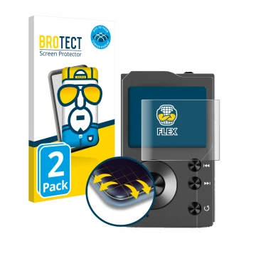 Vorderseite einer Produktverpackung mit dem Markenlogo BROTECT. Daneben ist das Gerät Surfans F20 mit dem zugehörigen Displays