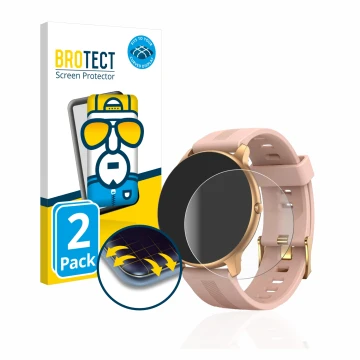 Vorderseite einer Produktverpackung mit dem Markenlogo BROTECT. Daneben ist das Gerät AGPtek LW11 mit dem zugehörigen Displays