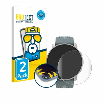 Vorderseite einer Produktverpackung mit dem Markenlogo BROTECT. Daneben ist das Gerät Suunto 9 Peak mit dem zugehörigen Displa
