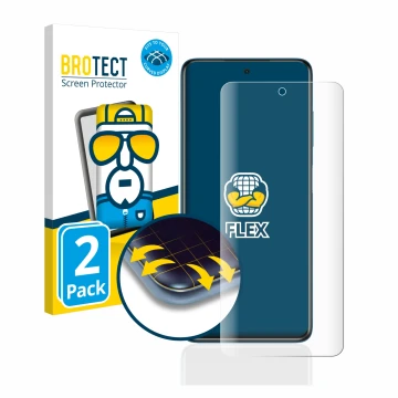 Vorderseite einer Produktverpackung mit dem Markenlogo BROTECT. Daneben ist das Gerät Xiaomi Poco X3 Pro mit dem zugehörigen D