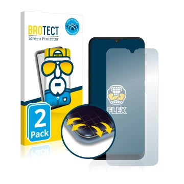 Vorderseite einer Produktverpackung mit dem Markenlogo BROTECT. Daneben ist das Gerät Motorola Moto G20 mit dem zugehörigen Di