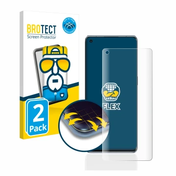 Vorderseite einer Produktverpackung mit dem Markenlogo BROTECT. Daneben ist das Gerät Oppo Reno 6 Pro 5G mit dem zugehörigen D