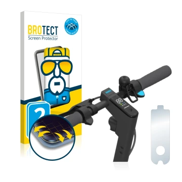 Vorderseite einer Produktverpackung mit dem Markenlogo BROTECT. Daneben ist das Gerät Segway Ninebot KickScooter MAX G30D mit 