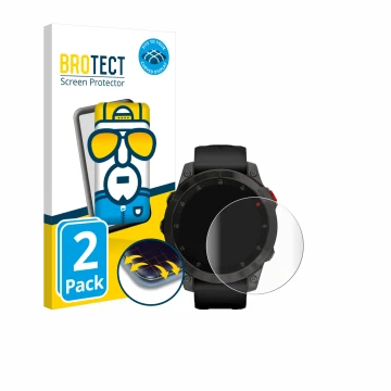 Vorderseite einer Produktverpackung mit dem Markenlogo BROTECT. Daneben ist das Gerät Garmin epix (Gen. 2) mit dem zugehörigen