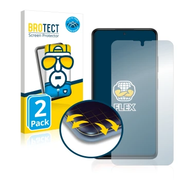 Vorderseite einer Produktverpackung mit dem Markenlogo BROTECT. Daneben ist das Gerät Xiaomi Redmi Note 11 Pro mit dem zugehör