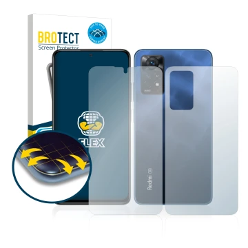 Vorderseite einer Produktverpackung mit dem Markenlogo BROTECT. Daneben ist das Gerät Xiaomi Redmi Note 11 Pro 5G (Display+Rüc