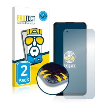 Vorderseite einer Produktverpackung mit dem Markenlogo BROTECT. Daneben ist das Gerät realme 9 Pro Plus mit dem zugehörigen Di