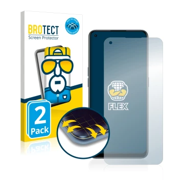 Vorderseite einer Produktverpackung mit dem Markenlogo BROTECT. Daneben ist das Gerät OnePlus Nord CE 2 5G mit dem zugehörigen