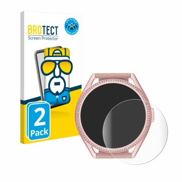 Vorderseite einer Produktverpackung mit dem Markenlogo BROTECT. Daneben ist das Gerät Michael Kors Access MKGO Gen 5E MKT 5116
