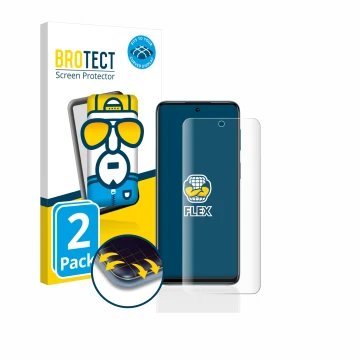 Vorderseite einer Produktverpackung mit dem Markenlogo BROTECT. Daneben ist das Gerät Motorola Moto G42 mit dem zugehörigen Di