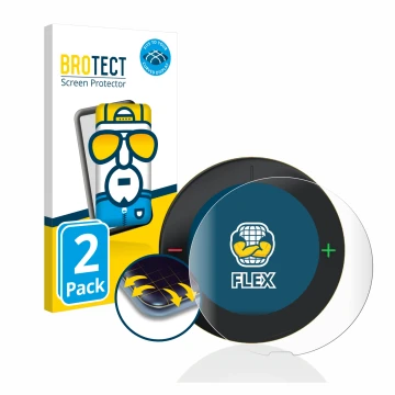 Vorderseite einer Produktverpackung mit dem Markenlogo BROTECT. Daneben ist das Gerät Beeline Velo 2 mit dem zugehörigen Displ