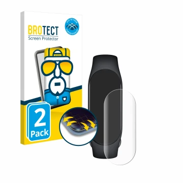 Vorderseite einer Produktverpackung mit dem Markenlogo BROTECT. Daneben ist das Gerät Xiaomi Smart Band 7 mit dem zugehörigen 