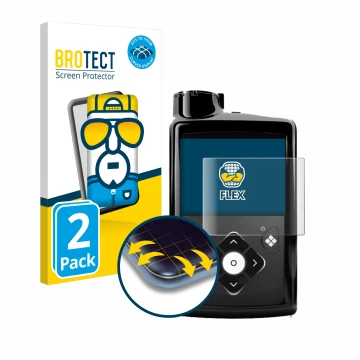 Vorderseite einer Produktverpackung mit dem Markenlogo BROTECT. Daneben ist das Gerät Medtronic Minimed 780G mit dem zugehörig