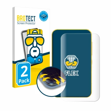 Vorderseite einer Produktverpackung mit dem Markenlogo BROTECT. Daneben ist das Gerät Timmkoo Q5 mit dem zugehörigen Displaysc