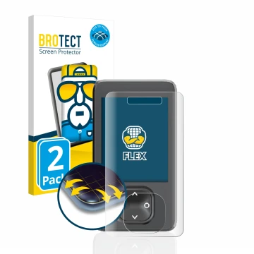 Vorderseite einer Produktverpackung mit dem Markenlogo BROTECT. Daneben ist das Gerät Dexcom G7 CGM mit dem zugehörigen Displa