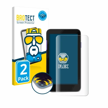 Vorderseite einer Produktverpackung mit dem Markenlogo BROTECT. Daneben ist das Gerät Zettle Terminal (by Paypal) mit dem zuge