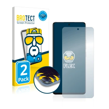 Vorderseite einer Produktverpackung mit dem Markenlogo BROTECT. Daneben ist das Gerät Xiaomi 13 Pro mit dem zugehörigen Displa