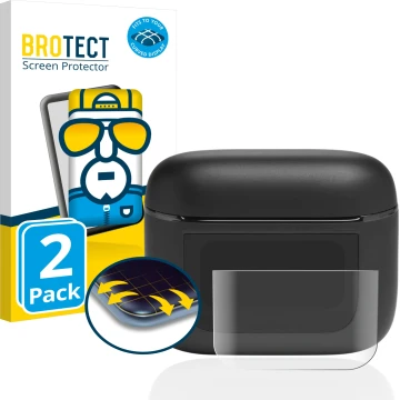 Vorderseite einer Produktverpackung mit dem Markenlogo BROTECT. Daneben ist das Gerät JBL Tour Pro 2 mit dem zugehörigen Displ