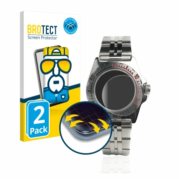 Vorderseite einer Produktverpackung mit dem Markenlogo BROTECT. Daneben ist das Gerät Vostok Amphibian Klassik 110647 mit dem 