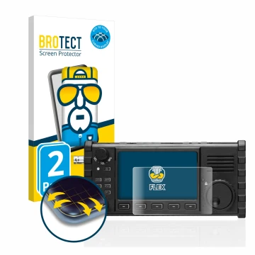 Vorderseite einer Produktverpackung mit dem Markenlogo BROTECT. Daneben ist das Gerät Xiegu X6100 HF-Transceiver mit dem zugeh