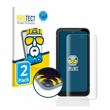 Vorderseite einer Produktverpackung mit dem Markenlogo BROTECT. Daneben ist das Gerät Gigaset GX4 mit dem zugehörigen Displays