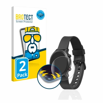 Vorderseite einer Produktverpackung mit dem Markenlogo BROTECT. Daneben ist das Gerät Doro Watch mit dem zugehörigen Displaysc