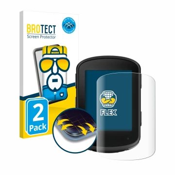 Vorderseite einer Produktverpackung mit dem Markenlogo BROTECT. Daneben ist das Gerät Garmin Edge 840 mit dem zugehörigen Disp