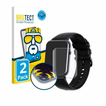 Vorderseite einer Produktverpackung mit dem Markenlogo BROTECT. Daneben ist das Gerät Mutoy Smartwatch 1.69