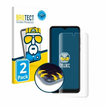 Vorderseite einer Produktverpackung mit dem Markenlogo BROTECT. Daneben ist das Gerät ZTE Blade V50 Design 5G mit dem zugehöri