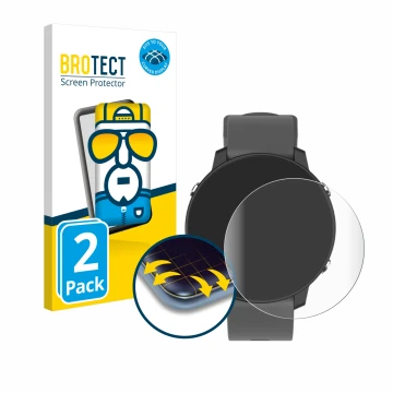 Vorderseite einer Produktverpackung mit dem Markenlogo BROTECT. Daneben ist das Gerät Shot Scope G5 GPS Watch mit dem zugehöri