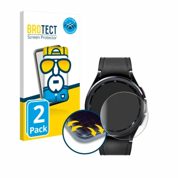 Vorderseite einer Produktverpackung mit dem Markenlogo BROTECT. Daneben ist das Gerät Samsung Galaxy Watch 6 Classic (47 mm) m