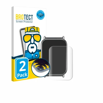 Vorderseite einer Produktverpackung mit dem Markenlogo BROTECT. Daneben ist das Gerät Xiaomi Mi Band 8 Pro mit dem zugehörigen