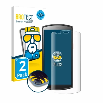 Vorderseite einer Produktverpackung mit dem Markenlogo BROTECT. Daneben ist das Gerät Urovo DT50 5,7