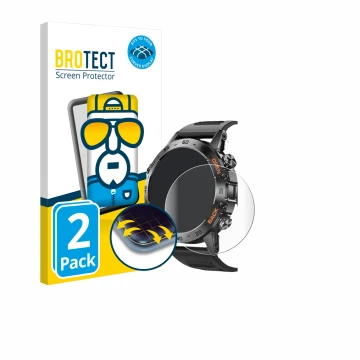 Vorderseite einer Produktverpackung mit dem Markenlogo BROTECT. Daneben ist das Gerät Lemfo Smartwatch 1.39