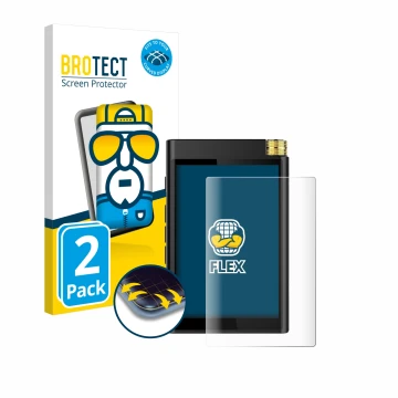Vorderseite einer Produktverpackung mit dem Markenlogo BROTECT. Daneben ist das Gerät Surfans F28 mit dem zugehörigen Displays