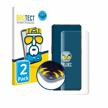 Vorderseite einer Produktverpackung mit dem Markenlogo BROTECT. Daneben ist das Gerät OnePlus 11 mit dem zugehörigen Displaysc