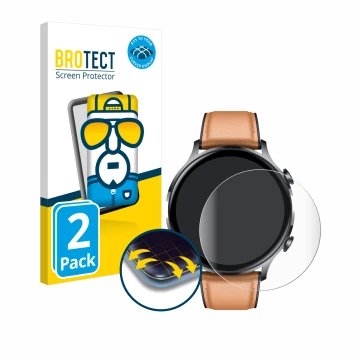 Vorderseite einer Produktverpackung mit dem Markenlogo BROTECT. Daneben ist das Gerät NONGAMX Smartwatch 1.39