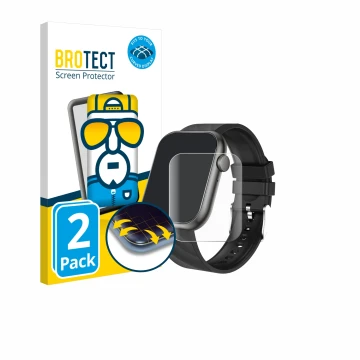 Vorderseite einer Produktverpackung mit dem Markenlogo BROTECT. Daneben ist das Gerät walkbee Smartwatch 1.96