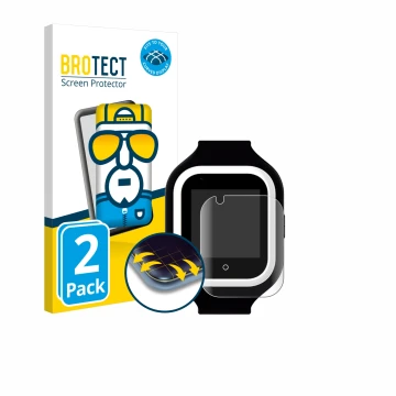 Vorderseite einer Produktverpackung mit dem Markenlogo BROTECT. Daneben ist das Gerät SaveFamily Iconic Plus 4G mit dem zugehö